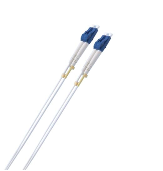 8ware 1.5m LC-LC OS2 Single Mode Dual-Core Fibre Optic Cable UPC Duplex Armoured Low Smoke Zero Halogen (LSZH) Jacket White