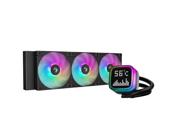 DeepCool LP360 Matrix Display Liquid Cooler, 360mm, High Performance FD12 ARGB PWM Fans IntelLGA1851/1700/1200/1151/1150/1155/ AMDAM5/AM4 (LS)