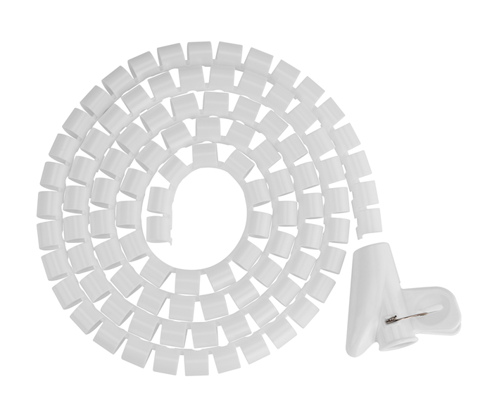 Brateck 15mm/0.59' Diameter Coiled Tube Cable Sleeve Material Polyethylene(PE) Dimensions 1000x15mm - White (LS)