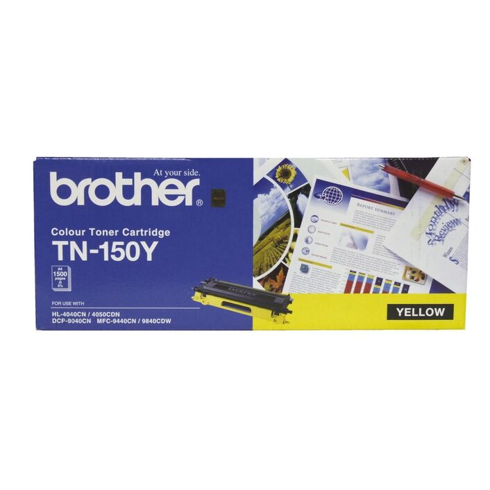 TN-150Y COLOUR LASER TONER - STANDARD YELLOW TONER CARTRIDGE TO SUIT HL-4040CN/4050CDN, DCP-9040CN/9042CDN, MFC-9440CN/9450CDN/9840CDW - 1500 PAGES