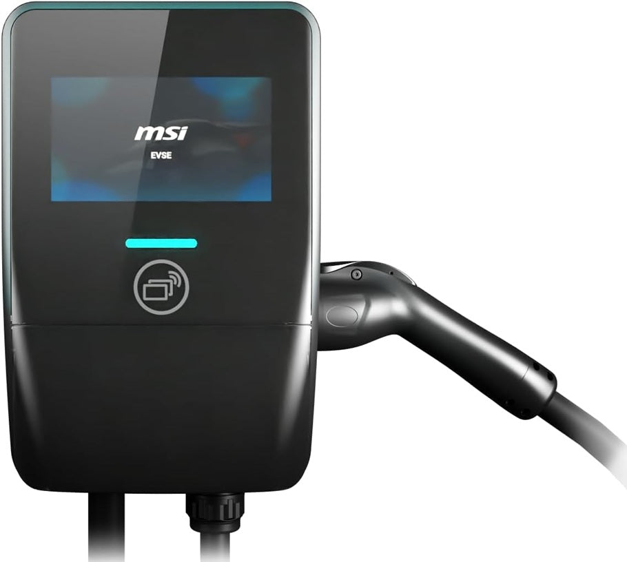 MSI Smart EV Charger EV Premium V2, Single Phase 32A, 7.4KW ,5M Type 2 Charging gun, 7' IPS, IP55 (Charger) / IP67 (charging gun)