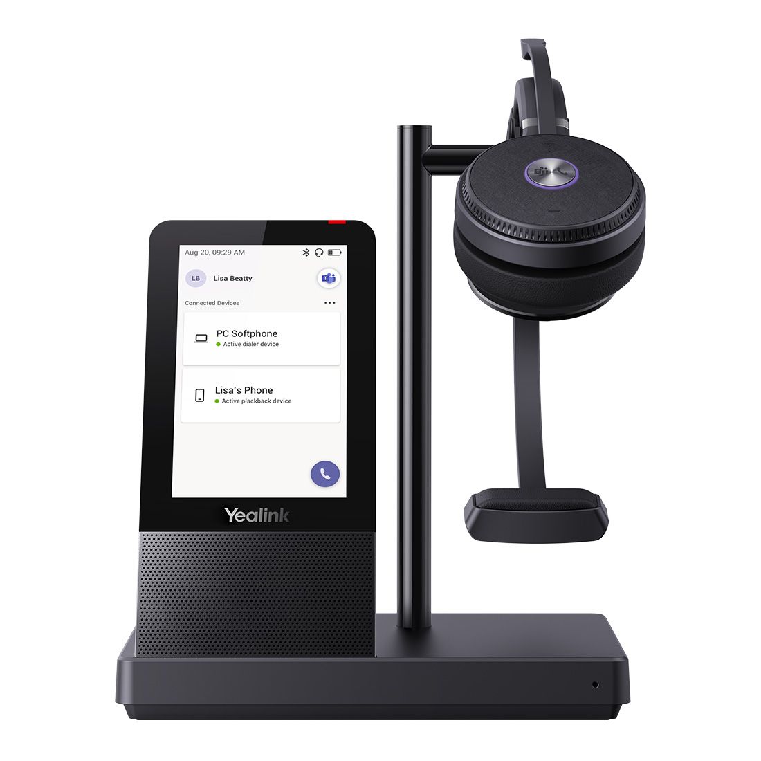 Yealink WH66 Mono Teams DECT Wireless Headset, UC Workstation, HD Voice, 2-Mic Noise Cancellation&330° Adjustable, Leather Ear Cushions, Zoom