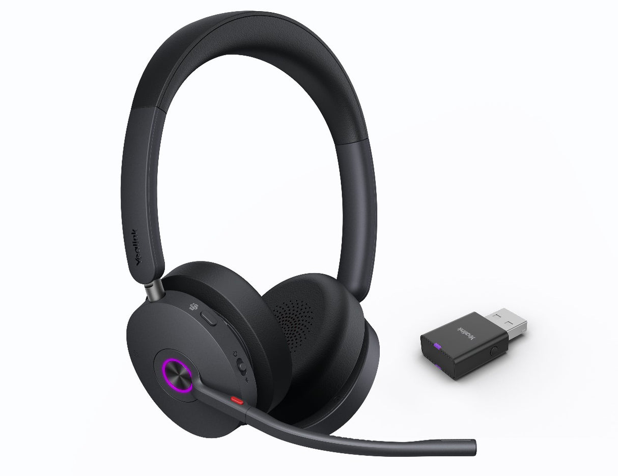 Yealink WH68 Hybrid Dual Teams DECT & Bluetooth Hybrid Wireless Technology, 4-Mic Hybrid ANC, 4-Mic Noise Cancellation, All-Day-Wearing Comfort WDD6