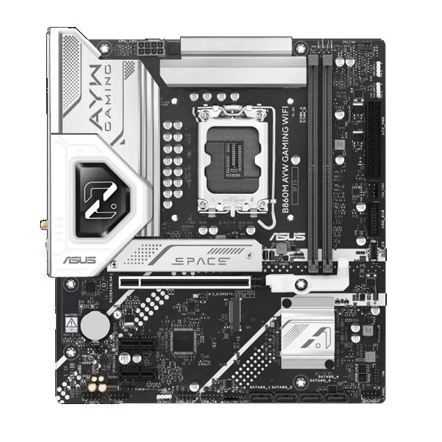 ASUS B860M AYW GAMING WIFI Micro-ATX Motherboard Up to 128GB DDR5 (2x Slots), 1 x PCIe 4.0, 2 x M.2 slots, WiFi 6,