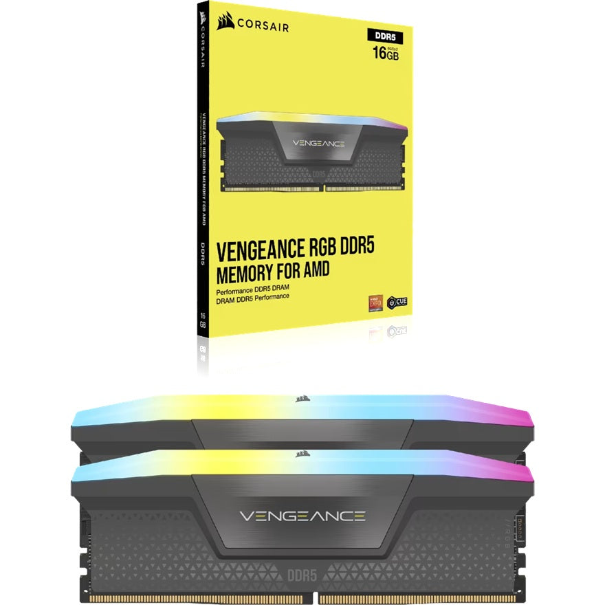 Corsair VENGEANCE® RGB 64GB (2x32GB) DDR5 DRAM Up To 5600MT/s CL40 Memory Kit — GREY