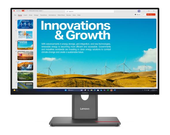 Lenovo ThinkVision P24qd-40 23.8' 24' 24' QHD IPS Monitor 2K 2560x1440 16:9 Height Adjustable Tilt Swivel Pivot HDMI DP1.4 DP 4xUSB3.2 Hub Etherne 3yr