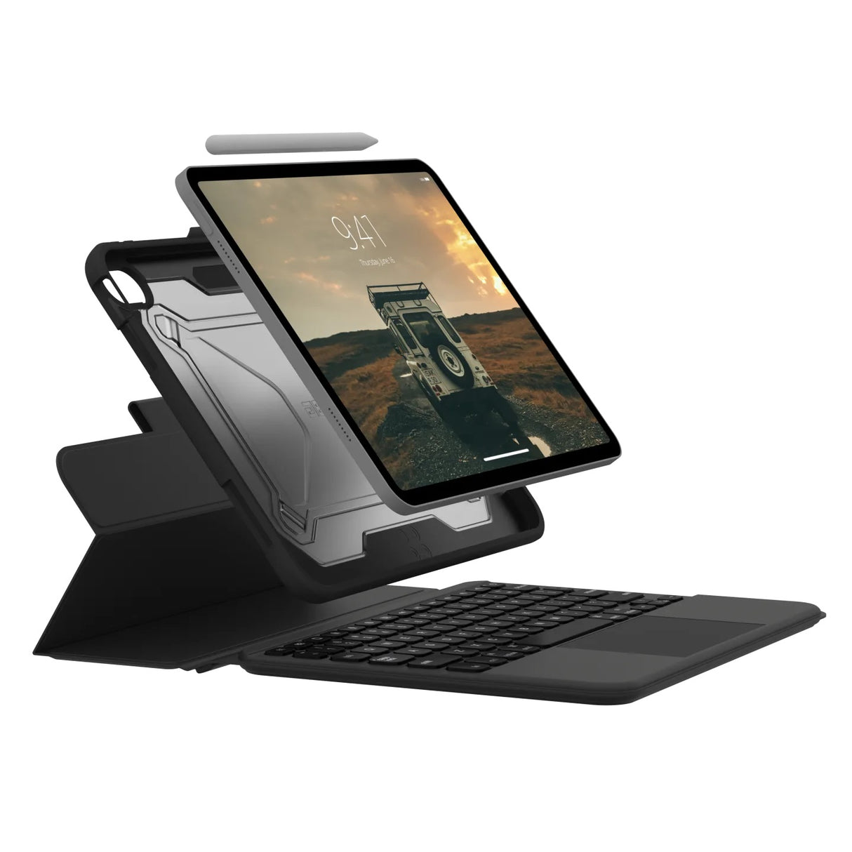 UAG Apple iPad (11.0') 11th Gen (A16) / iPad 10th Gen (10.9') Bluetooth Keyboard with Trackpad & Backlit Keys Rugged Case-Black /Ash - 1 Year Warr