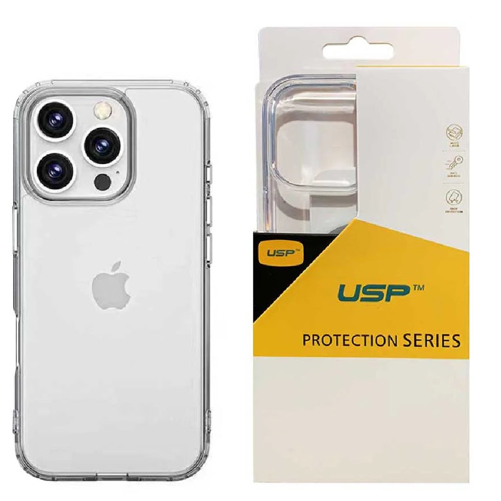 USP Apple iPhone 16 Pro Max (6.9') Clear Rock Shockproof Case - Ultra-Thin, Lightweight, Non-Slip, Multi-Layer, Strong Materials, 10 Years Warranty