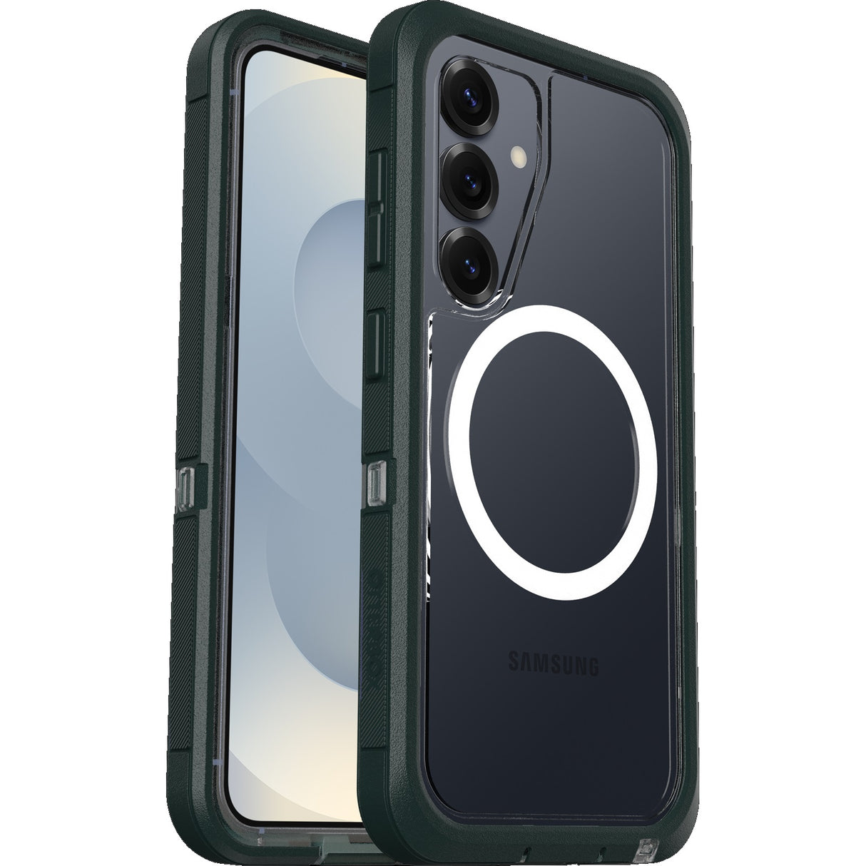 OtterBox Defender XT Clear Magnets Samsung Galaxy S25+ 5G (6.7') Case Jubilee Green - (77-97873), DROP+ 7X Military Standard, 7 Years Warranty