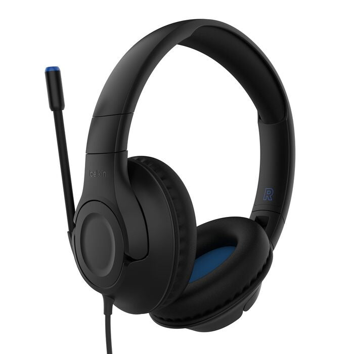 Belkin SoundForm Inspire USB-C Wired Over-Ear Headset for Kids - Black (AUD007fqBK), 85db, Safe Sound For Kids, 3.5mm Cable, 2 Years Warranty