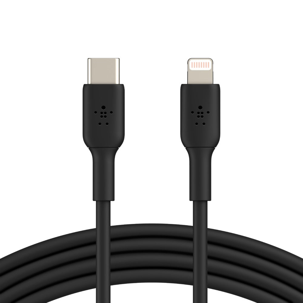 Belkin BoostCharge Lightning to USB-C Cable (1M) - Black (CAA003bt1MBK),3A/18W,480Mbps, 25K+ Bends, Apple iPhone/iPad, MFI-Certified, 2 Years Warranty