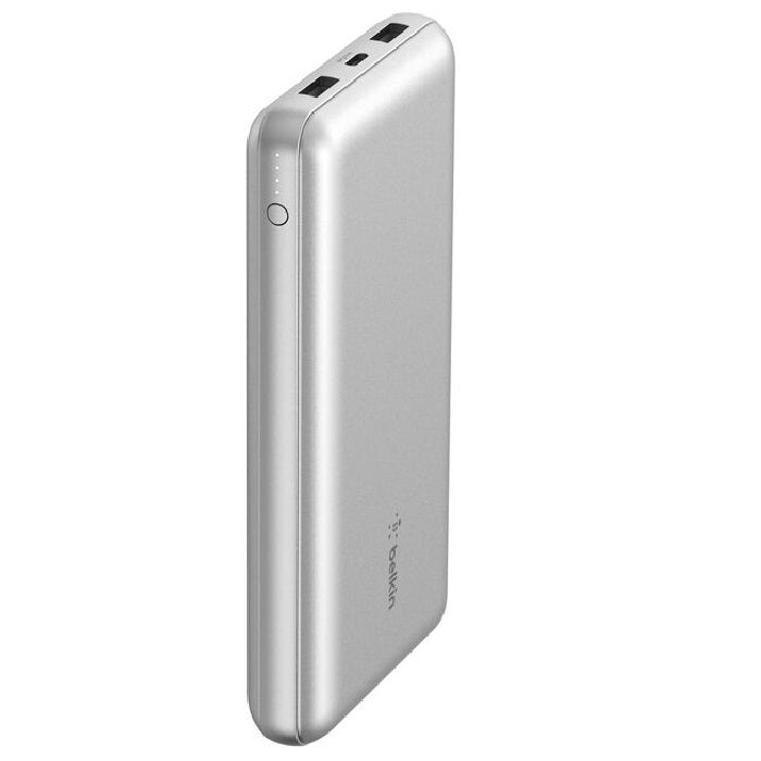 Belkin BoostCharge CCC-Certified 20k mAh Power Bank (Triple-Port) + USB-C to USB-A Cable - Silver (BPB012btSL), 2x USB-A, 1x USB-C, 2 Years Warranty