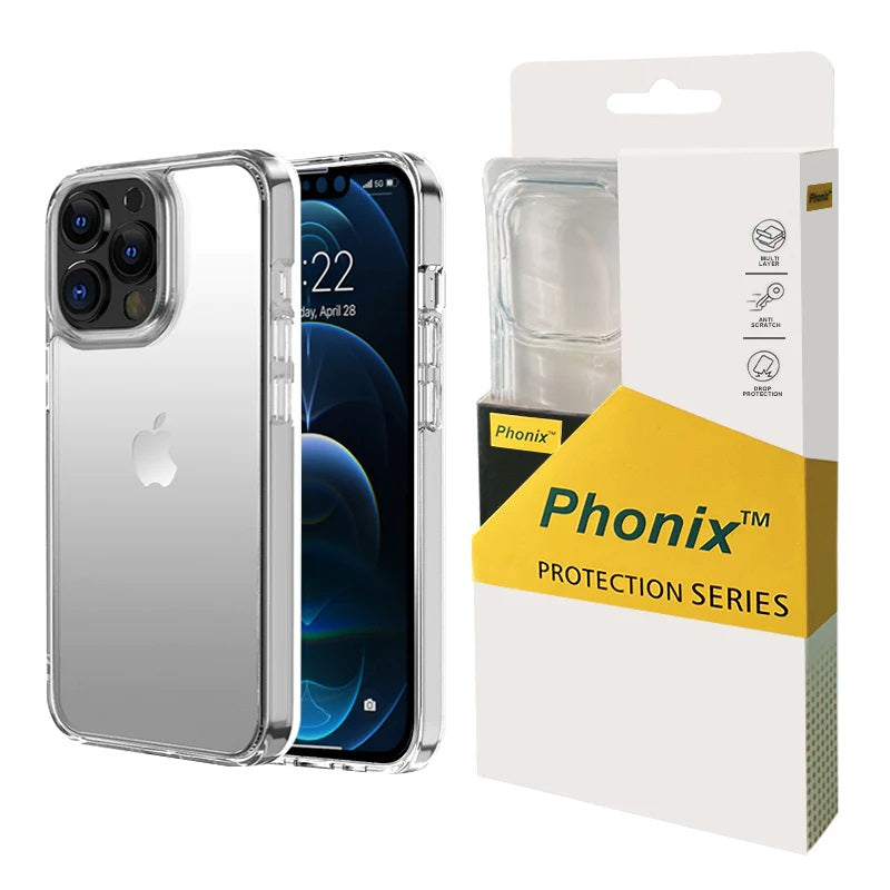 Phonix Apple iPhone 13 Pro Max Clear Rock Shockproof Case - Ultra-thin, Lightweight, Non-slip, Crystal Clear, Strong & Durable, 10 Years Warranty