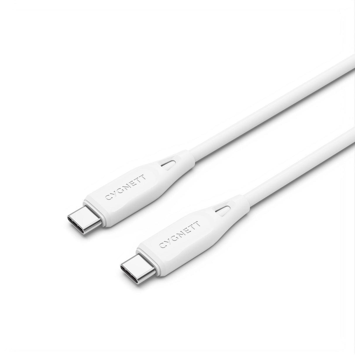 Cygnett Essentials USB-C to USB-C (2.0) Cable (2M) - White (CY4694PCTYC), 3A/60W, 480Mbps, Turbo Charge, Best for Laptop, 2 Years Warranty