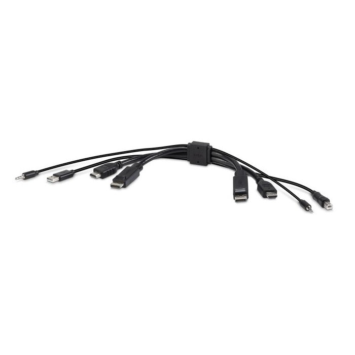 BELKIN Cybersecurity and Secure KVM TAA DUAL (1) HDMI-HDMI (1) DP-DP with USB and Audio Combo 6 ft (1.8M) - Black (F1DN2CC-HHPP6t), 3 Years Warranty