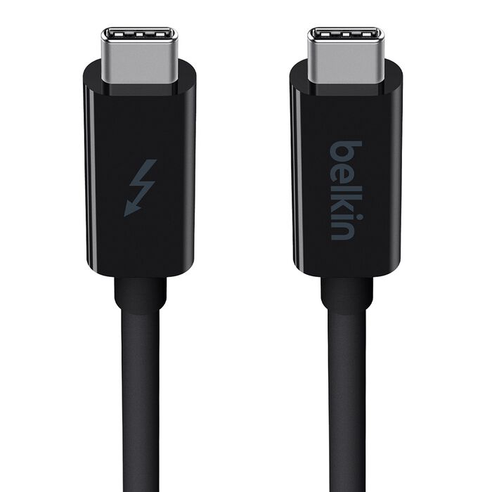 Belkin Thunderbolt 3 Cable USB-C to USB-C (1M) - Black (F2CD081ds1M-BLK ), 60W PD, 20Gbps, 4K/Ultra-HD, Thunderbolt Certified, 2 Years Warranty