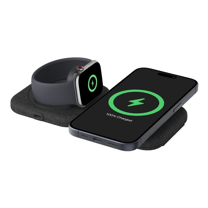 Belkin BoostCharge Pro 2-in-1 Magnetic Qi2 Charging Travel Pad + 30W Wall Charger + USB-C Cable (1.5M) - Black (WIZ026auBK), 15W, 2 Years Warranty