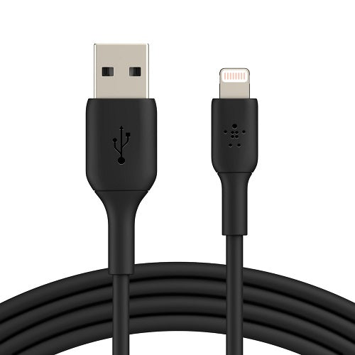 Belkin BoostCharge Braided Lightning to USB-A Cable(0.15M) - Black(CAA002bt0MBK), 2.4A/12W, 480Mbps, 30K+ Bends, Apple,MFI-Certified, 2 Years Warranty