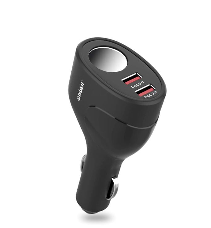 mbeat® Gorilla Power Dual Port QC3.0 Car Charger and Cigarette Lighter Extender features built-in over heat Package (LS)
