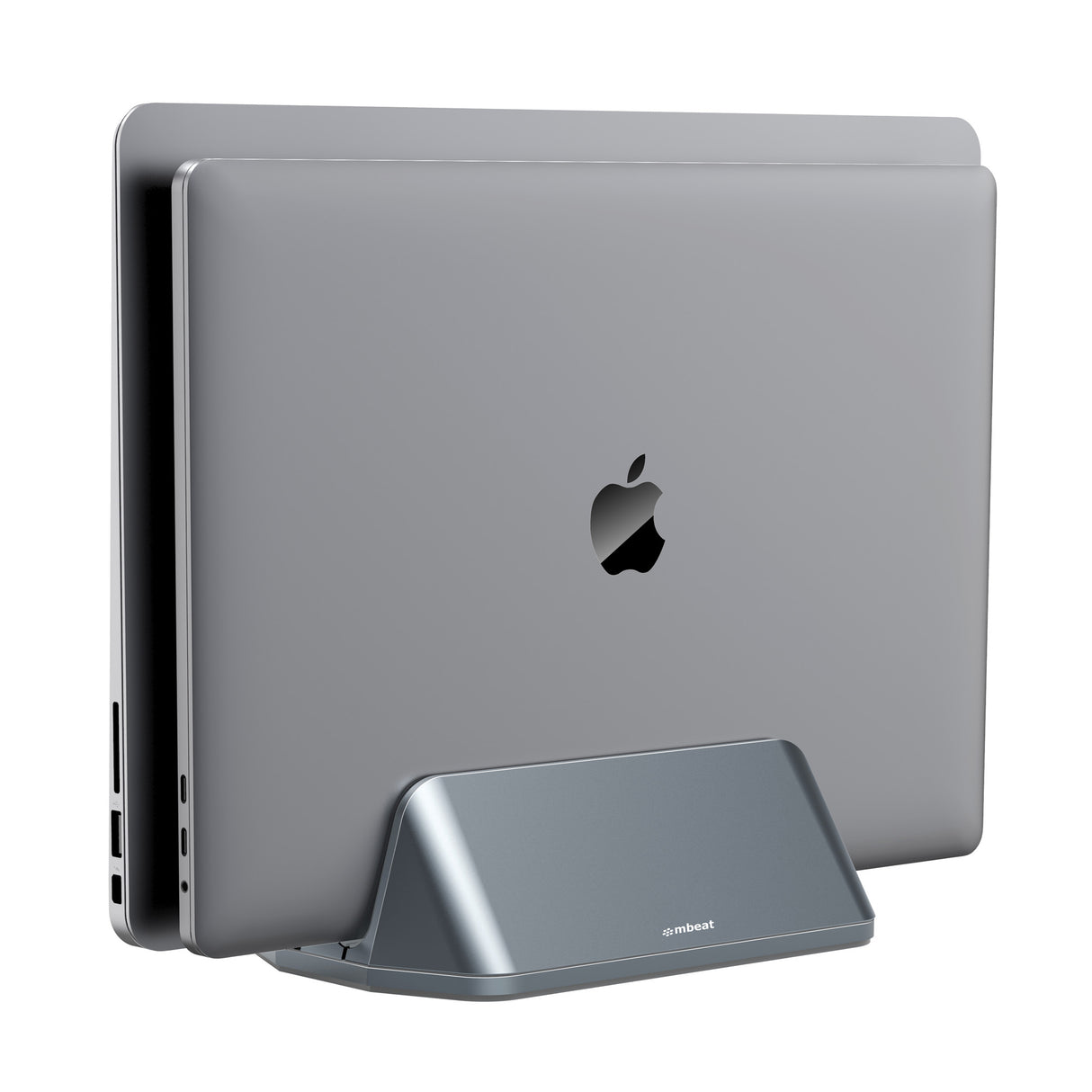 mbeat® Stage S5 Adjustable Dual Bay Tablet, Laptop and MacBook Vertical Stand Declutter and Organise Dual Adjustable Bays Material: Aluminium alloy,