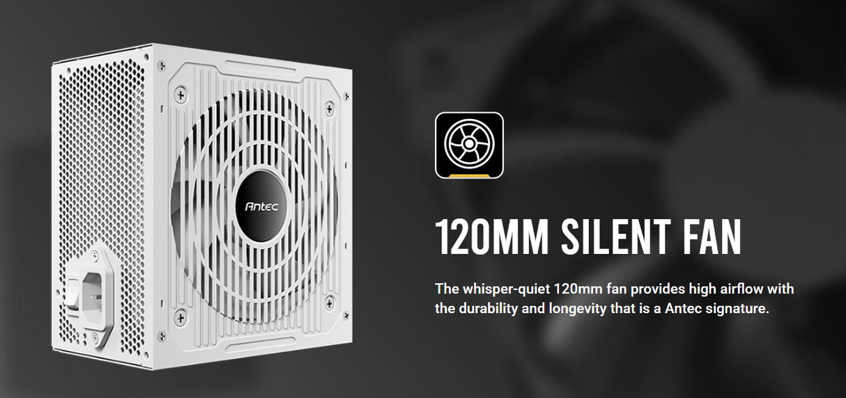 Antec CSK750DC White 80+ Bronze 4x PCIE 5.1, Continuous Power, DC to DC, Flat Cables. CircuitShield, Thermal,Reliable Value Power Supply 5yrs wty