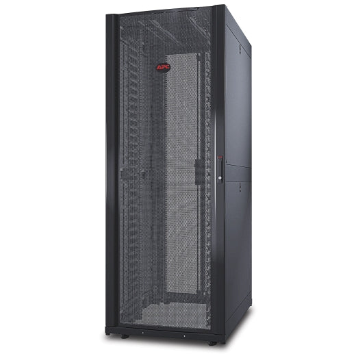 APC NetShelter SX, Networking Rack Enclosure, 42U, Black, 1991H x 750W x 1070D mm with Casters, Feet, Vertical Cable Managers, Side Panels