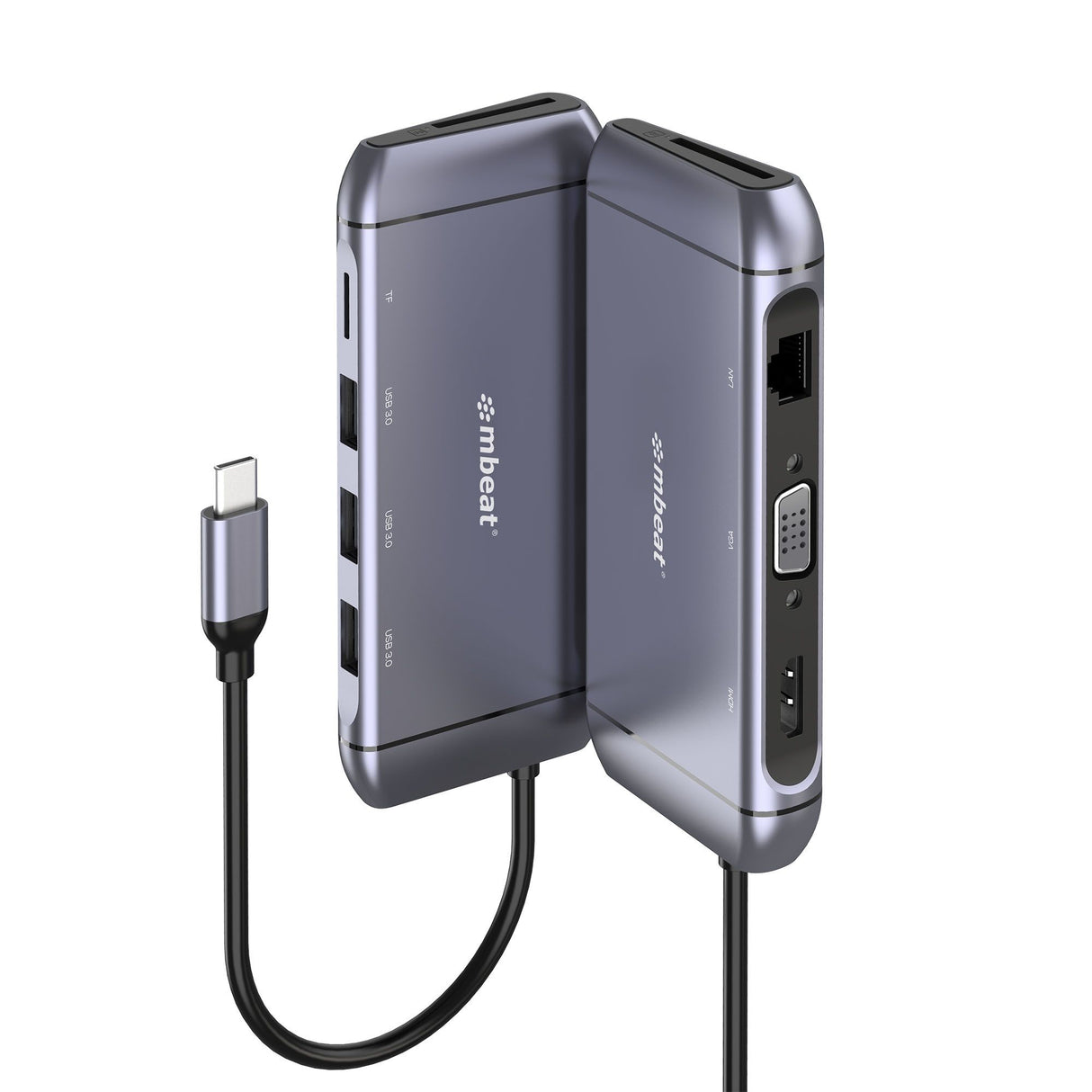 mbeat® Elite X9 9-in-1 Multifunction USB-C Docking Station 1x HDMI, 1x VGA 1x USB-C Power Delivery 100W, 3x USB 3.0, MicroSD/SD Card (LS)