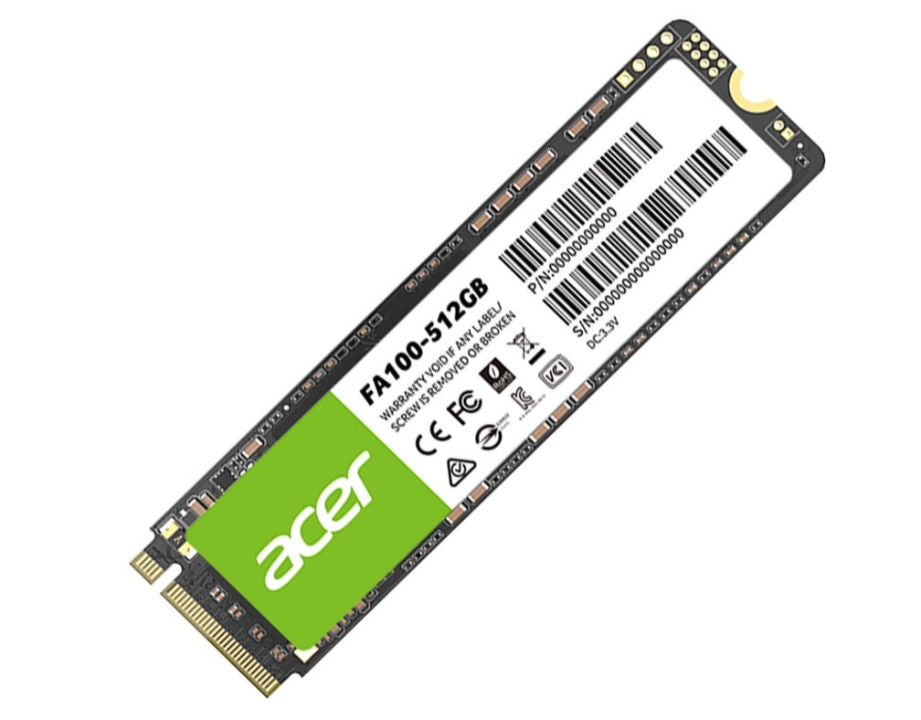 ACER FA100-512GB M.2 NVMe PCIe Gen 3*4 Read speed 3300MB/ sWrite Speed 2200MB/s  BL.9BWWA.119 - 5 Year Warranty