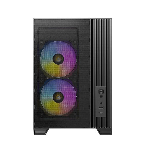 Antec Flux M Micro ATX/ITX, TG side, 5 slots, 2x3.5',2x2.5', 6x120mm fans incl ARGB, 360mm rad, GPU≤405mm, CPU≤175mm, USB-C. Compact MicroATX Case