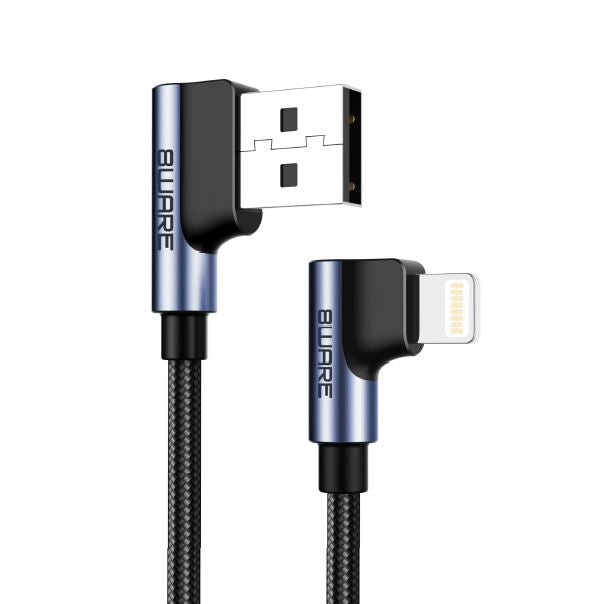 8ware Lightning to USB A 90 degree angled Cable 1m