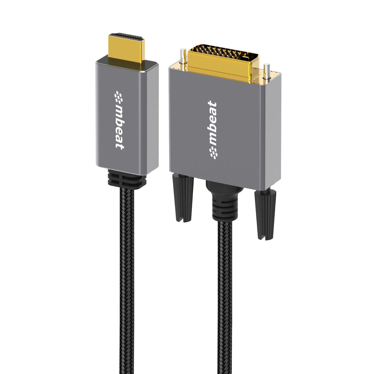 mbeat® Tough Link 1.8m HDMI to DVI Cable  Up to 1080p@60Hz (1920×1080)  Cable Length: 1.8m Package Weight: 163g (LS)