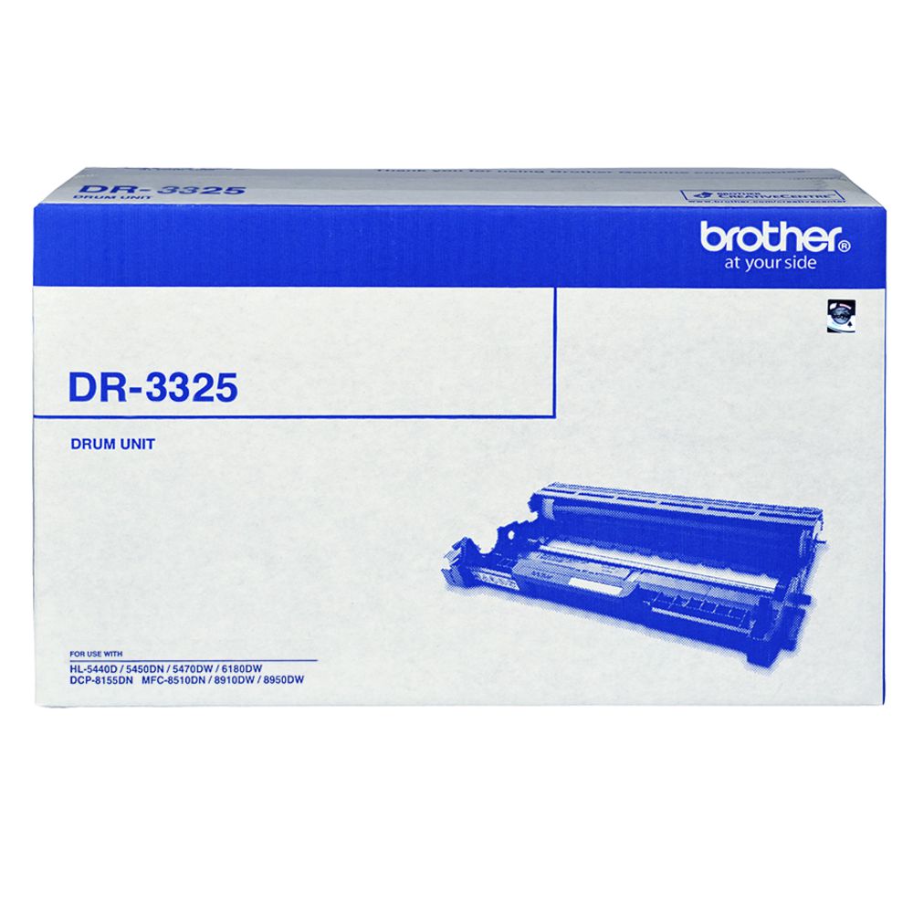 Brother DR-3325 Drum Unit - with HL-5440D/5450DN/5470DW/6180DW & MFC-8510DN/8910DW/8950DW & DCP-8155DN - up to 30000 pages