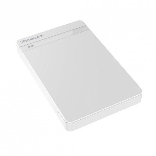 Simplecom SE203 Tool Free 2.5' SATA HDD SSD to USB 3.0 Hard Drive Enclosure - White Enclosure Super Speed USB3.0 offer Transfer Rates Up To 5Gbps