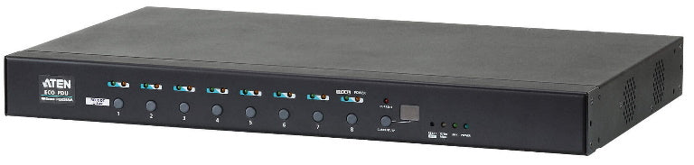 Aten 8 Port 1U 16A Smart PDU - Bank level metering with outlet control, 8xC13 Outlets