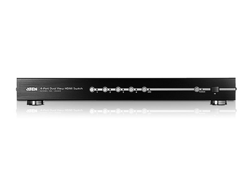 Aten 4 Port Dual Output HDMI Switch, select input ports via RS232 control, HDCP 1.1 compliant(LS)