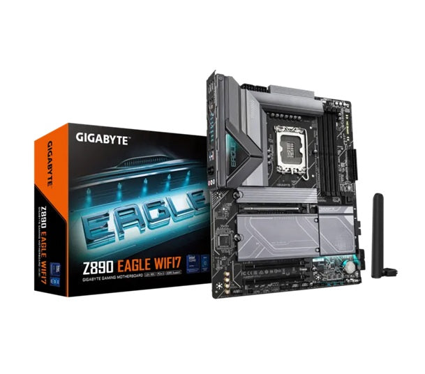 Gigabyte Z890 EAGLE WIFI7 Intel LGA 1851 ATX Motherboard, 4x DDR5 ~256GB, 3x PCI-E x16, 4x M.2, 4x SATA,  5x USB 3.2, 1x USB-C, 4x USB 2.0