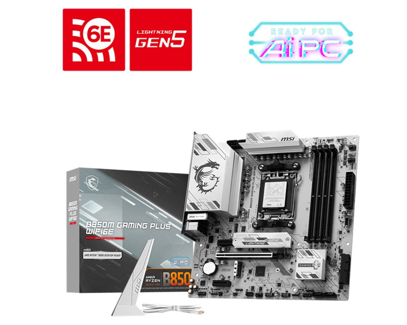 (SI Only) MSI B850M GAMING PLUS WIFI 6E, AMD Ryzen, 4x DDR5 256GB, 1x HDMI, 1x PCI-E x16 slot, 2x M.2, 4x SATA 6G, 4x USB 2.0, Wi-Fi 6E, Bluetooth 5.3