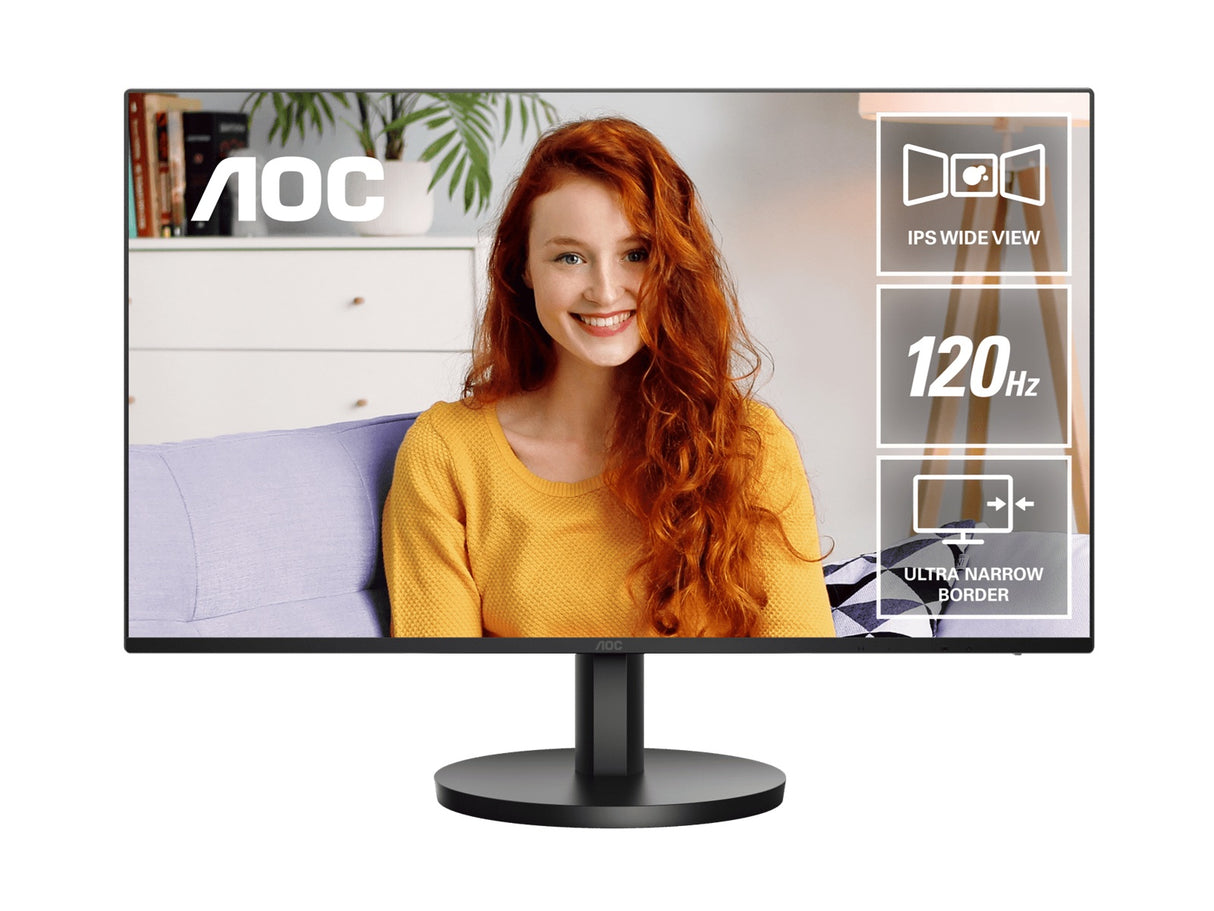 AOC 27' IPS, 120Hz, 250cd/m2,  Full HD 1920×1080 @ 100Hz – HDMI, 1920×1080 @ 60Hz – VGA, Flicker Free, VESA 100, Office Monitor