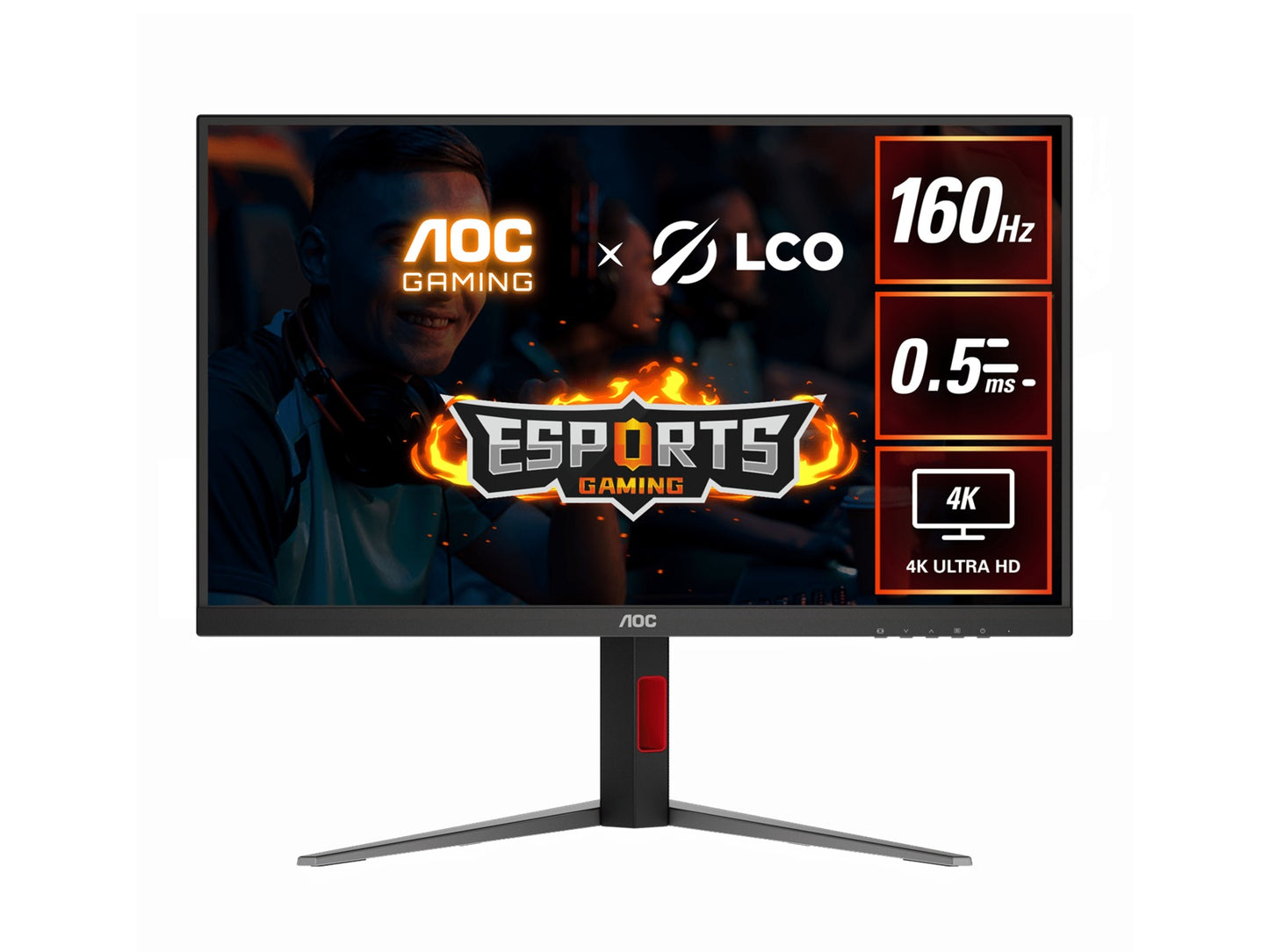 AOC 27' 4K Gaming Monitor (U27G42) – 160Hz 4K, 0.5ms MPRT, Fast IPS, 1.07B colors, HDR, Delta E<2, HDMI 2.1 & DP 1.4, tilt/swivel/height adjustable
