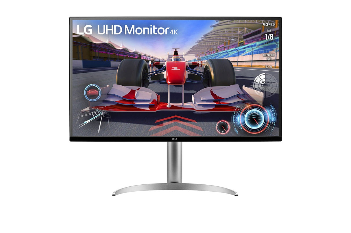 LG 31.5' UHD 4K Monitor with 144Hz via HDMI 2.1, HDR10, DCI-P3 90%, USB-C 65W, AMD FreeSync™ Premium, and tilt/height/pivot stand