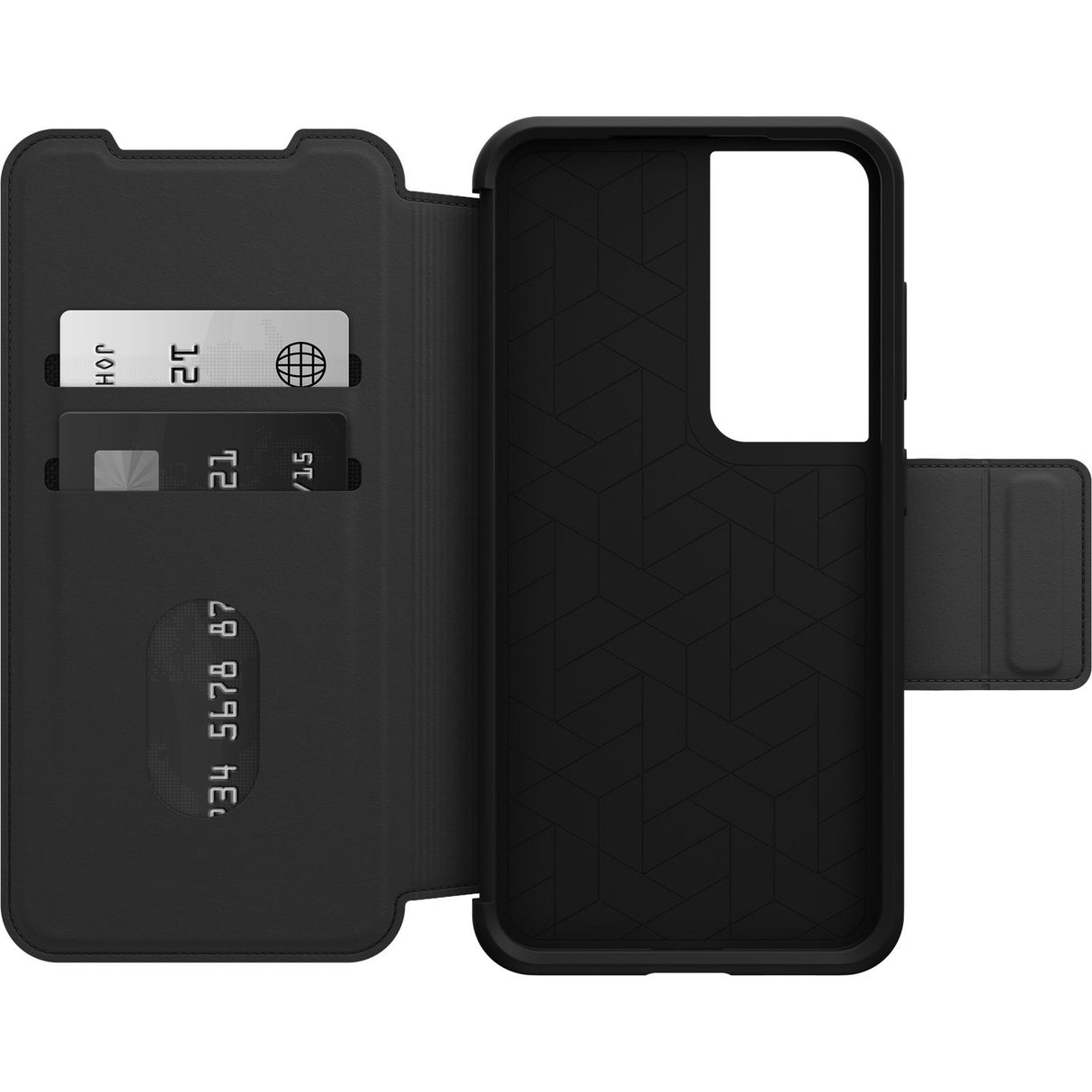 OtterBox Strada Samsung Galaxy S23 5G (6.1') Case Black - (77-91181), DROP+ 3X Military Standard, Leather Folio Cover, Card Holder, 7 Years Warranty