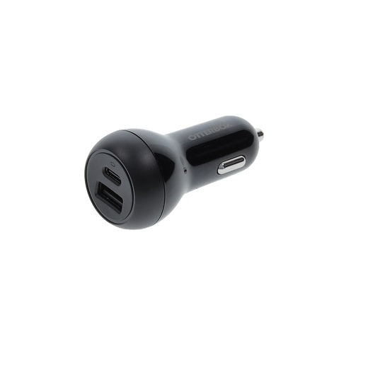 OtterBox 32W Dual Port Standard Fast Car Charger - Black (77-98235),1 USB-C(20W), 1 USB-A(12W), Smart & Compact design, Hassle-Free, 2 Years Warranty