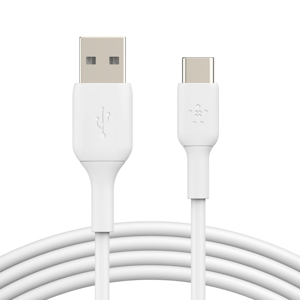 Belkin BoostCharge USB-C to USB-A Cable (1M) - White (CAB001bt1MWH), 3A/15W, 480Mbps, 25K+ Bends, Apple, Samsung, USB-IF Certified, 2 Years Warranty