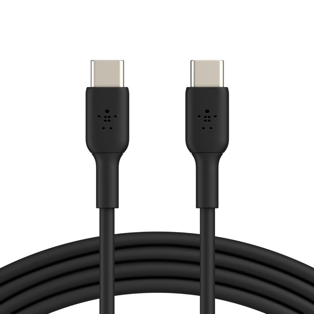 Belkin BoostCharge USB-C to USB-C Cable (2M) - Black (CAB003bt2MBK), 3A/60W, 480Mbps, 25K+ Bends, Samsung Galaxy, USB-IF Certified,2 Years Warrant