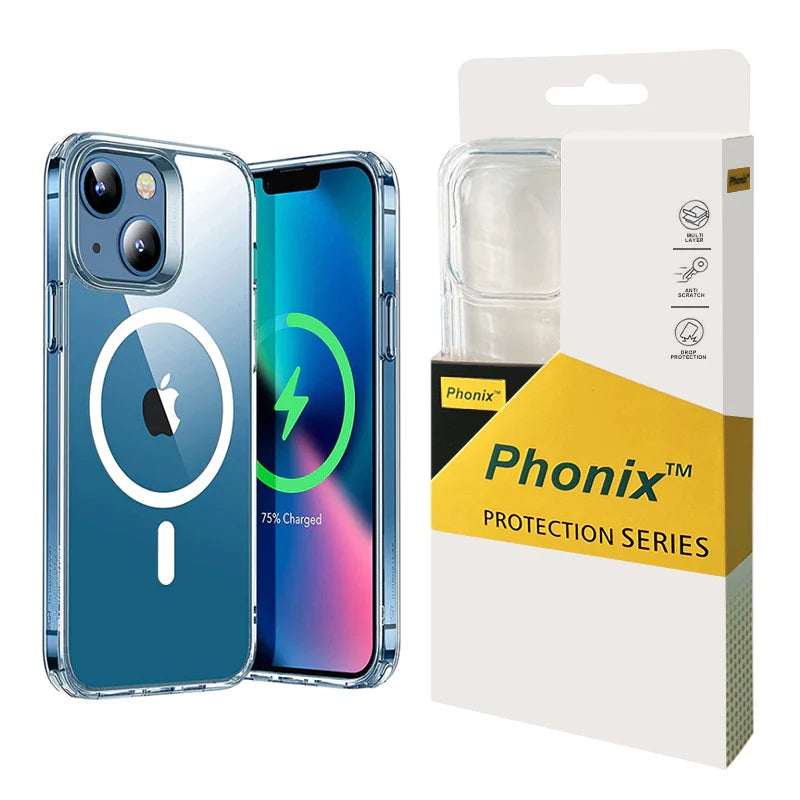 Phonix Apple iPhone 14 Pro Max Clear Rock Shockproof Case With MagSafe - Ultra-thin, Lightweight, Non-slip, Crystal Clear, 10 Years Warranty