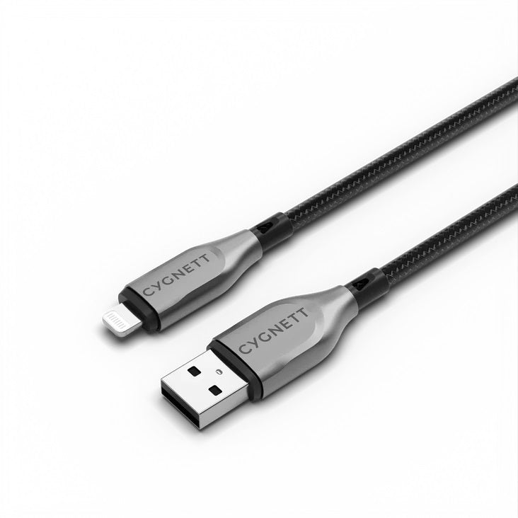 Cygnett Armoured Lightning to USB-A 2m Cable Black