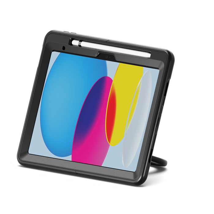 Cygnett GripStand Apple iPad (11.0') 11th Gen (A16)/iPad 10th Gen (10.9') Case -Black(CY5201CPGRP), 360° Rotating Stand,Pen Holder,2 Years Warranty
