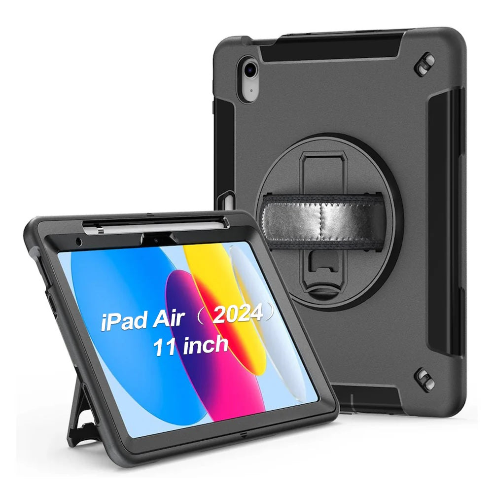 USP Rugged Apple iPad Air (11') (M3/M2)/ iPad Air (10.9') (5th/4th Gen)/ iPad Pro (11') (4th/3rd/2nd/1st Gen) Case Black - 3 Years Warranty