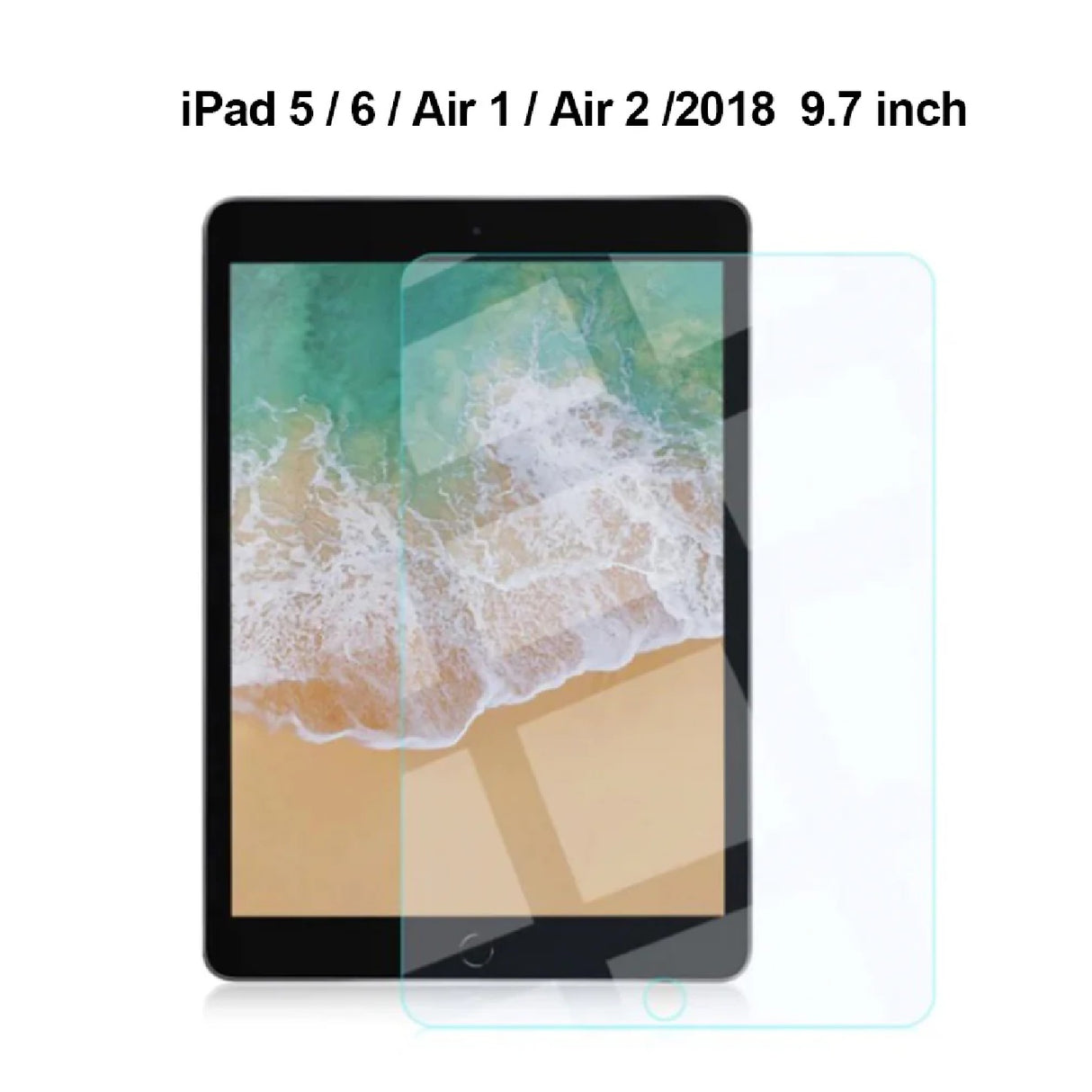 USP Apple iPad (9.7') (6th/5th Gen) / iPad Air 1 / Air 2 Tempered Glass Screen Protector : Full Coverage, 9H Hardness, Bubble-free, 3 Years Warranty