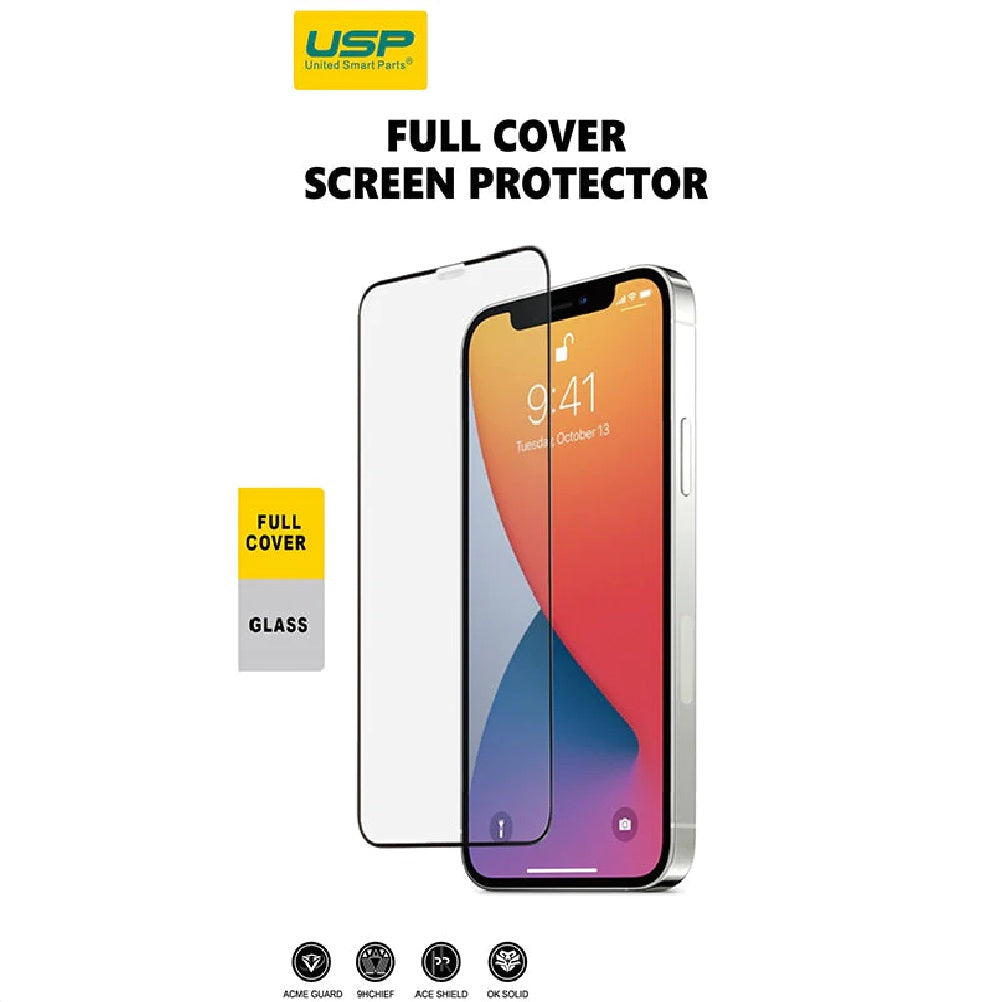 USP Apple iPhone 16e/ iPhone 14 / iPhone 13 / iPhone 13 Pro Tempered Glass Screen Protector : Full Coverage, 9H Hardness, Bubble-free,3 Years Warranty
